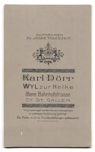 Fotografie Karl Dörr, Wyl, Obere Bahnhofstrasse, breiter eleganter bürgerlicher Herr