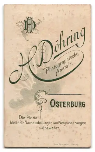 Fotografie H. Döhring, Osterburg, eleganter junger Mann mit Schleife im Knopfloch