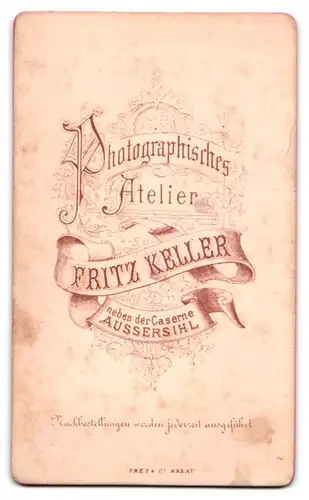 Fotografie Fritz Keller, Aussersihl, edler Mann mit Oberlippenbart