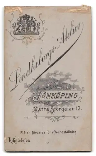 Fotografie Lindheborg`s Atelier, Jönköping, Östra Storgatan 12, ordentlicher bürgerlicher Herr mit intensivem Blick