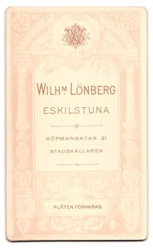 Fotografie Wilhelm Lönberg, Eskilstuna, Köpmangatan 21, älterer Bürgerlicher verschreckt dreinschauend