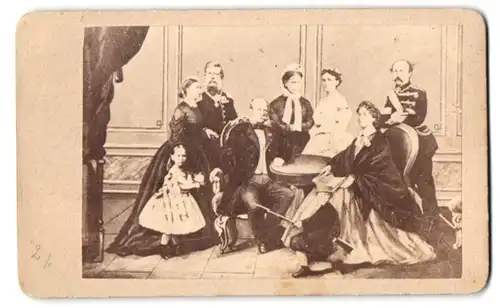 Fotografie Fotograf und Ort unbekannt, Portrait Wilhelm I. von Preussen & Familie, Friedrich III., Carl von Preussen