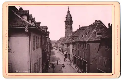 Fotografie Lautz, Darmstadt, Ansicht Landau i. Pfalz, Blick in die Marktstrasse mit Geschäften