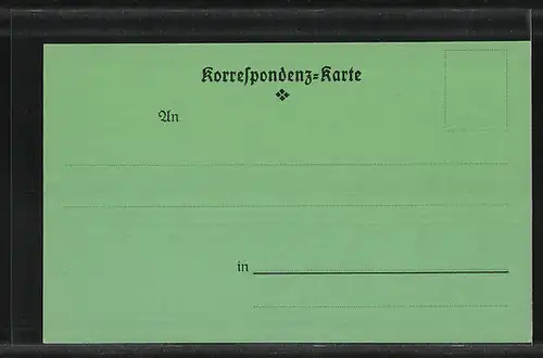 Lithographie Rehbock auf einer Lichtung, Jagdeinladung
