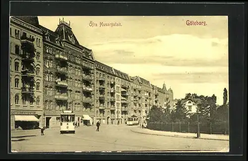 AK Göteborg, Öfra Husargatan, Strassenbahn