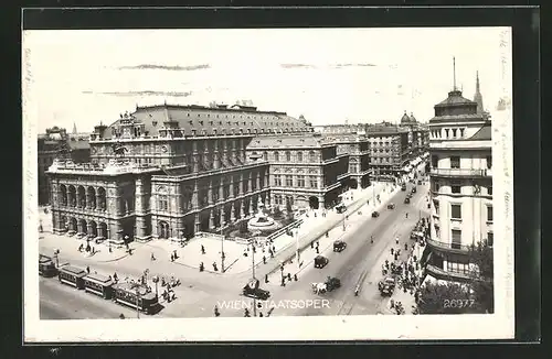 AK Wien, Staatsoper mit Strassenbahn