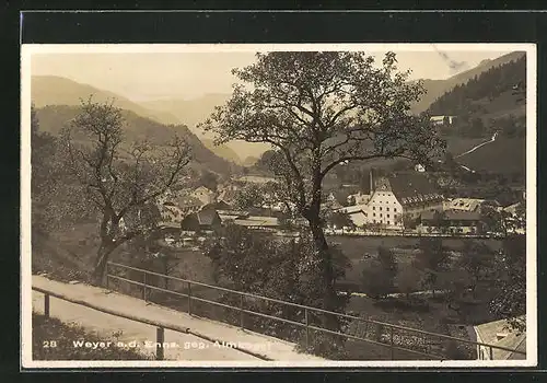 AK Weyer a. d. Enns, Teilansicht gegen Almkogel