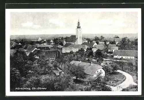 AK Hörsching /Ob.-Donau, Teilansicht mit Kirche