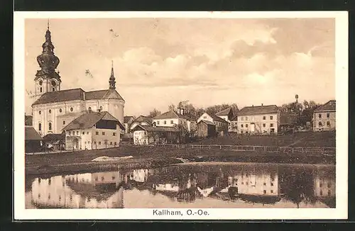 AK Kallham, Ortspartie mit Kirche