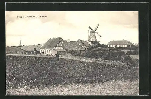 AK Düppel, Windmühle mit Denkmal