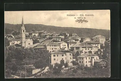 AK Malosco, Ortsansicht mit Kirche