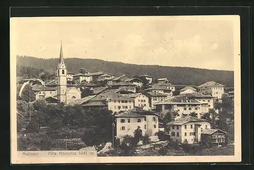 AK Malosco, Ortsansicht mit Kirche