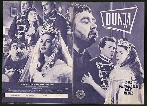 Filmprogramm Programm von Heute Nr. 421, Dunja, Eva Bartok, Ivan Desny, Regie: Josef von Baky