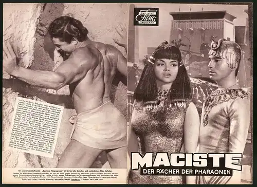 Filmprogramm DNF, Maciste - der Rächer der Pharonen, Marc Forrest, Chelo Alonso, Regie: Carlo Campogalliani