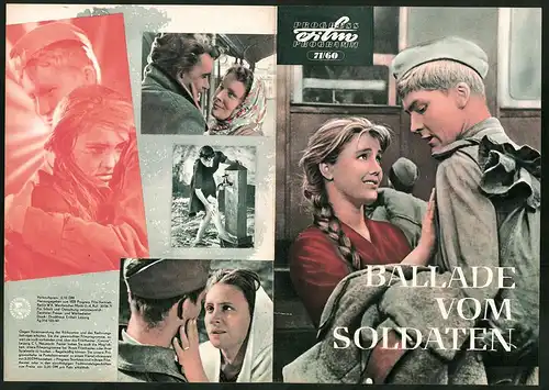 Filmprogramm PFP Nr. 71 /60, Ballade vom Soldaten, W. Iwaschow, S. Prochorenko, Regie: Grigori Tschuchrai