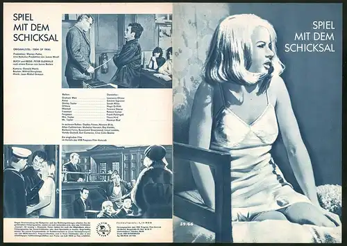 Filmprogramm PFP Nr. 59 /66, Spiel mit dem Schicksal, Simone Signoret, Laurence Olivier, Regie: Peter Glenville
