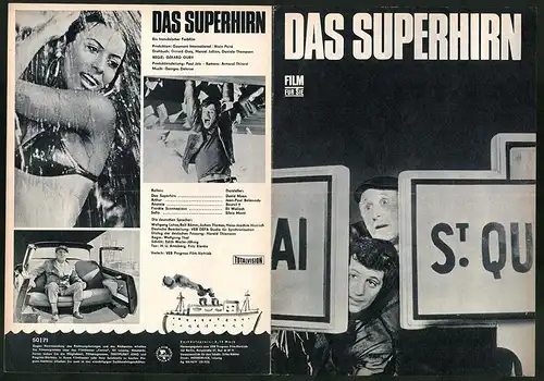 Filmprogramm Film für Sie Nr. 50 /71, Das Superhirn, David Niven, Bourvil, Eli Wallach, Regie: Gérard Oury