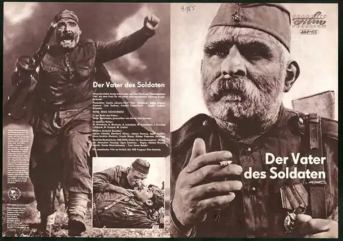 Filmprogramm PFP Nr. 107 /65, Der Vater des Soldaten, Sergo Sakariadse, W. Priwalzew, Regie: Reso Tschcheidse