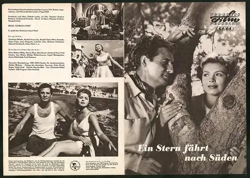 Filmprogramm PFP Nr. 64 /64, Ein Stern fährt nach Süden, Gordana Miletic, Rudolf Hrusinsky, Regie: Oldrich Lipsky