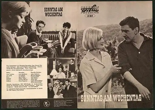 Filmprogramm PFP Nr. 4 /64, Sonntag am Wochentag, Jana Brejchova, Ivan Mistrik, Regie: Felix Mariassy