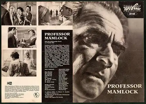 Filmprogramm PFP Nr. 57 /61, Professor Mamlock, Wolfgang Heinz, Ursula Burg, Regie: Konrad Wolf