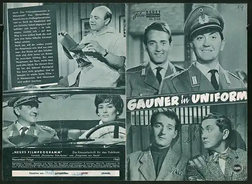 Filmprogramm NFP Nr. 2103, Gauner in Uniform, Robert Graf, Peter Vogel, Regie: Geza von Cziffra