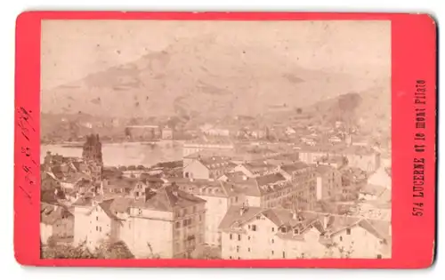 Fotografie A. Gabler, Interlaken, Ansicht Lucerne, Blick auf die Stadt mit Mont Pilate