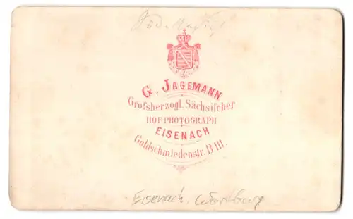 Fotografie G. Jagemann, Eisenach, Ansicht Eisenach, Ansicht der Wartburg