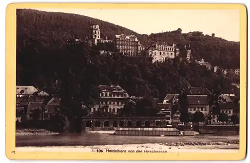 Fotografie Carl Lange, Heidelberg, Hauptstr. 87, Ansicht Heidelberg, Blick auf den Ort von der Hirschgasse aus gesehen