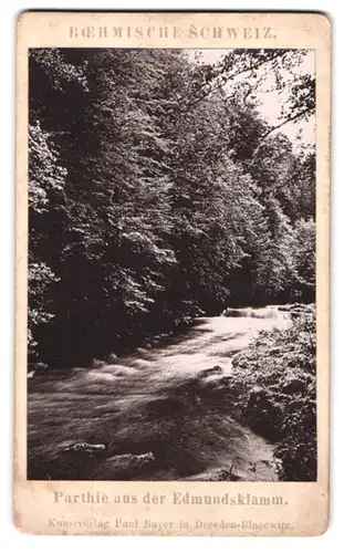 Fotografie Paul Bayer, Dresden, Ansicht Kamnitz, Partie aus der Edmundsklamm