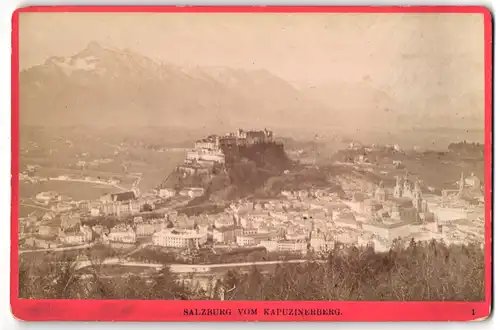 Fotografie Würthle & Spinnhirn, Salzburg, Ansicht Salzburg, Blcik über die Stadt mit Schloss