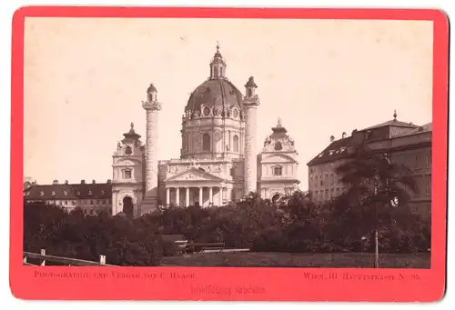 Fotografie C. Haack, Wien, Hauptstr. 95, Ansicht Wien, Blick auf die Carlo Kirche