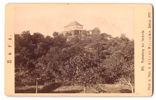 Fotografie Sophus Williams, Berlin, Ansicht Gernrode, Blick auf den Stubenberg