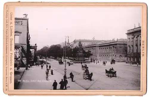 Fotografie Rob. Prager, Berlin, Ansicht Berlin, Unter den Linden, Denkmal Friedrich der Grosse