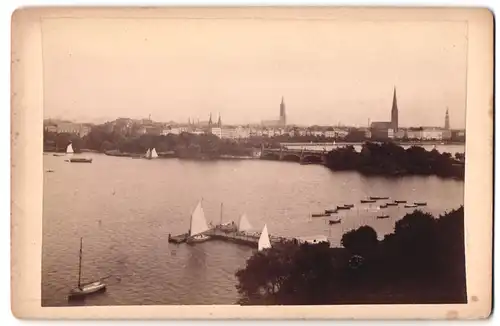 Fotografie unbekannter Fotograf, Ansicht Hamburg, Lombardsbrücke mit Alster