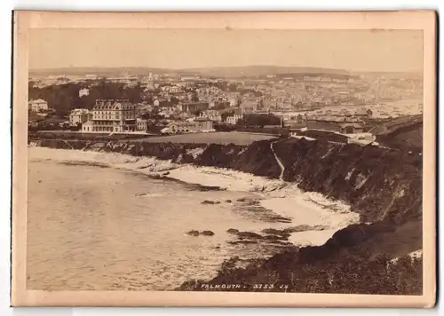 Fotografie unbekannter Fotograf, Ansicht Falmouth, Panorama mit Küstenabschnitt