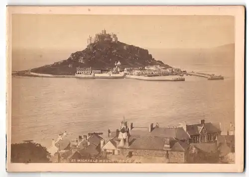 Fotografie unbekannter Fotograf, Ansicht St. Michaels Mount, Gezeiteninsel in Cornwall