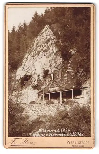 Fotografie Fr. Rose, Wernigerode, Ansicht Rübeland, Eingang zur Hermannshöhle