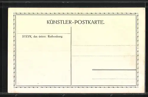 Künstler-AK Steyr /Enns, Stadtansicht mit Fluss