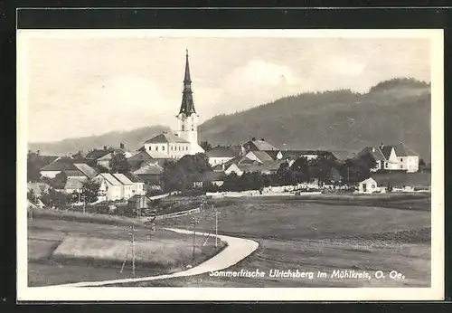 AK Ulrichsberg im Mühlkreis, Teilansicht mit Kirche
