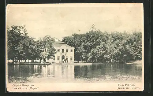 AK Marly, Vieux Péterhof, Jardin bas, Rotes Kreuz Russland