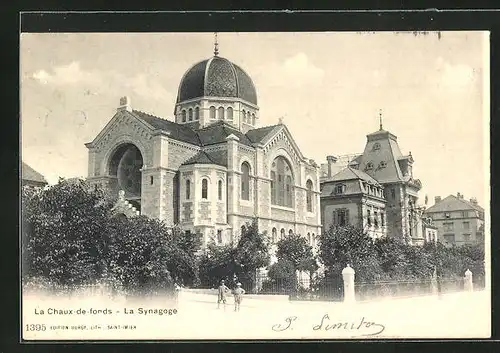 AK La Chaux-de-Fonds, Vue sur la Synagoge