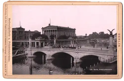 Fotografie Rob. Prager, Berlin, Ansicht Berlin, Pferdebahn auf der Friedrichsbrücke