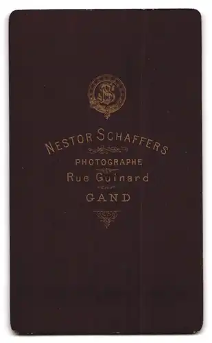 Fotografie Nestor Schaffers, Gand, Rue Guinard, Portrait bürgerlicher Herr mit Oberlippenbart