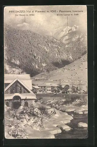 AK Predazzo, Val di Fiemme, Panorama invernale, Col Canon, Monte Campo