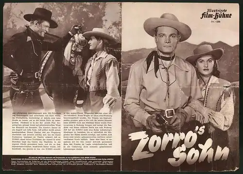 Filmprogramm IFB Nr. 1388, Zorro`s Sohn, George Turner, Peggy Stewart, Regie: Spencer Bennet, Fred C. Brannon