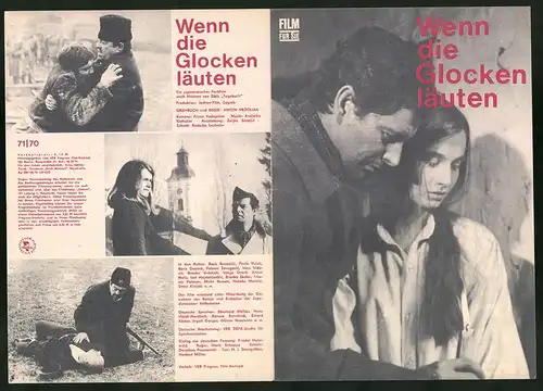 Filmprogramm Film für Sie Nr. 71 /70, Wenn die Glocken läuten, Boris Buzancic, Pavle Vuisic, Regie: Antun Vrdoljak
