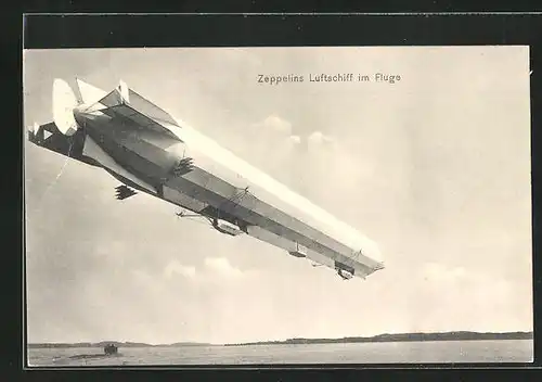 AK Zeppelins Luftschiff im Fluge