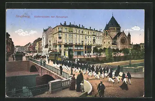 AK Strassburg, Kleberstaden mit Synagoge