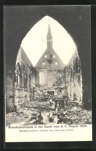 AK Strassburg, Brandkatastrophe im August 1904, Ausgebrannte Magdalenenkirche